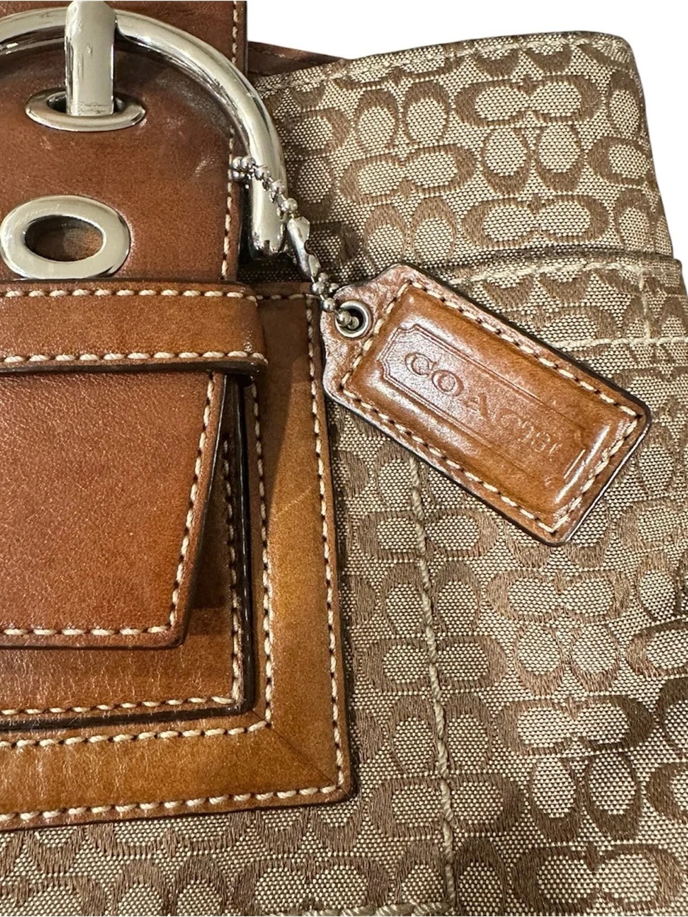 Y2K Coach Satchel Pleated Handbag